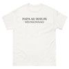 T-shirt Réunion blanc - Papa au Rhum, hommage humoristique