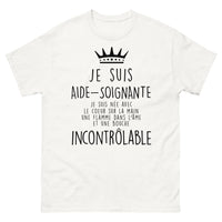 Thumbnail for T-shirt Aide-Soignante blanc - Cœur sur la main et flamme dans l'âme