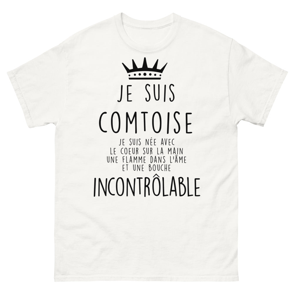 T-shirt Comtoise blanc - Coeur sur la main, flamme dans l'âme