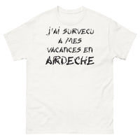 Thumbnail for T-shirt Ardèche blanc - J'ai survécu à mes vacances