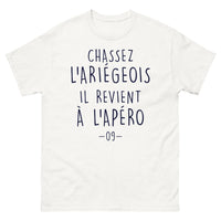 Thumbnail for T-shirt Lariège blanc - Chassez-le, il revient à l'apéro