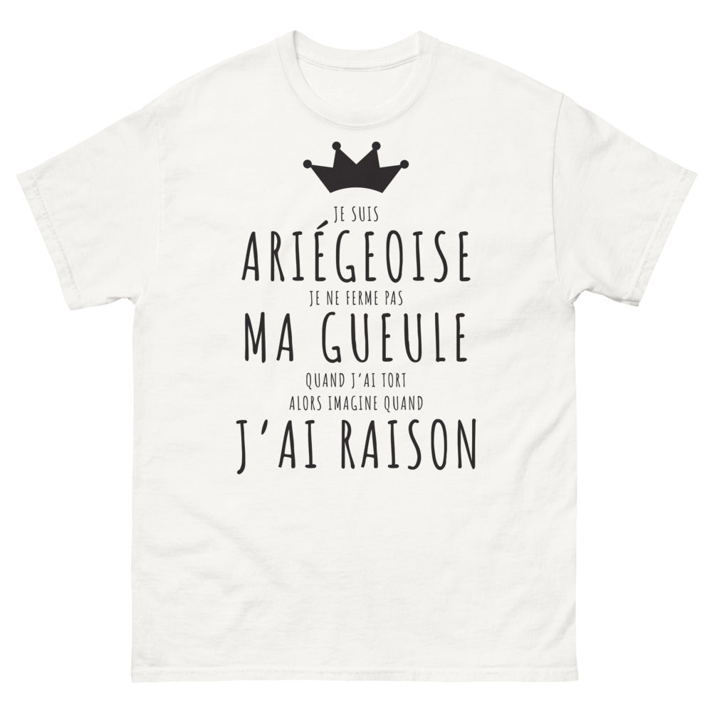 T-shirt Ariège blanc - Je suis Ariégeoise, fier et authentique