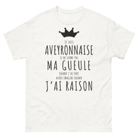 Thumbnail for T-shirt Aveyron blanc - Je ne ferme pas ma gueule