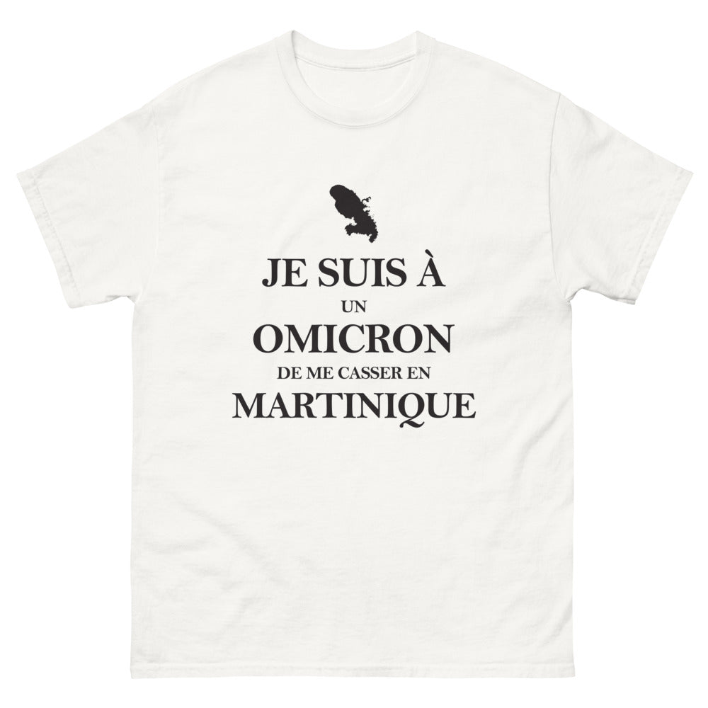T-shirt Martinique blanc - Je suis à un omicron de me casser
