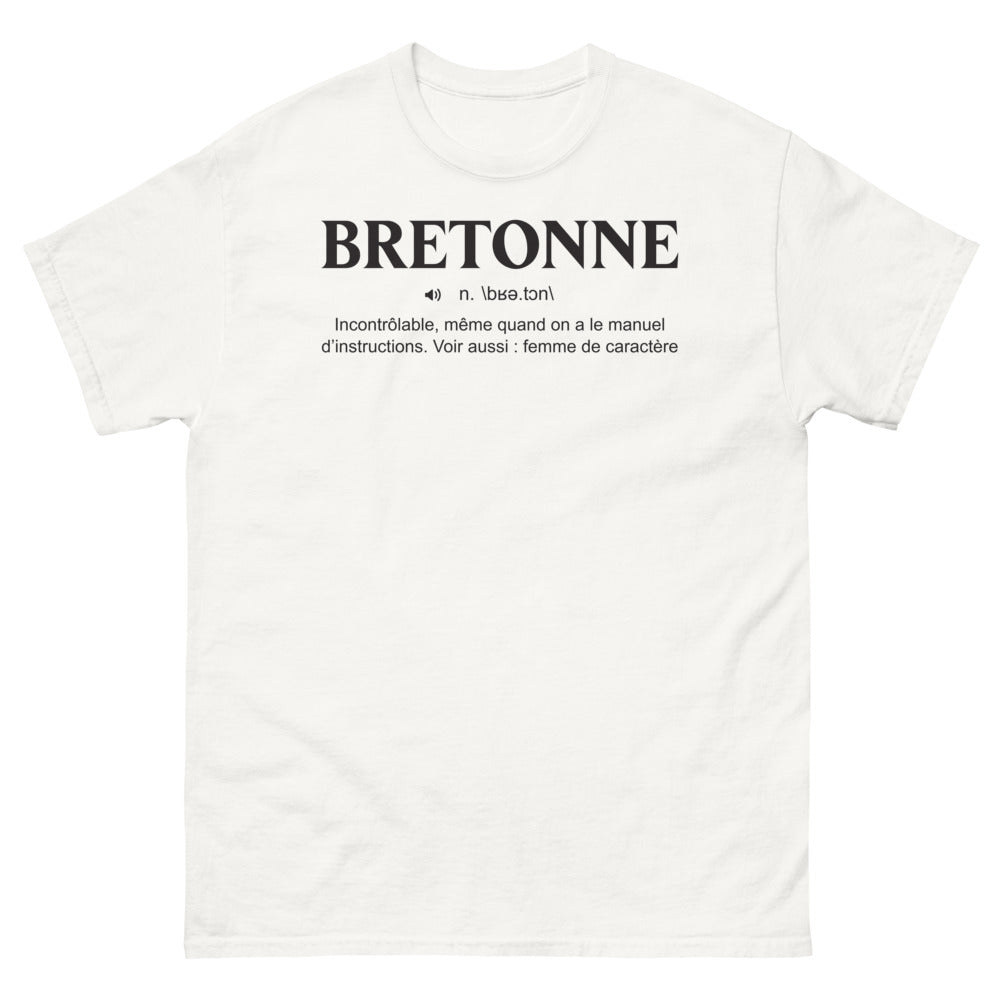 T-shirt Bretagne blanc - Bretonne Incontrôlable avec manuel d'instructions