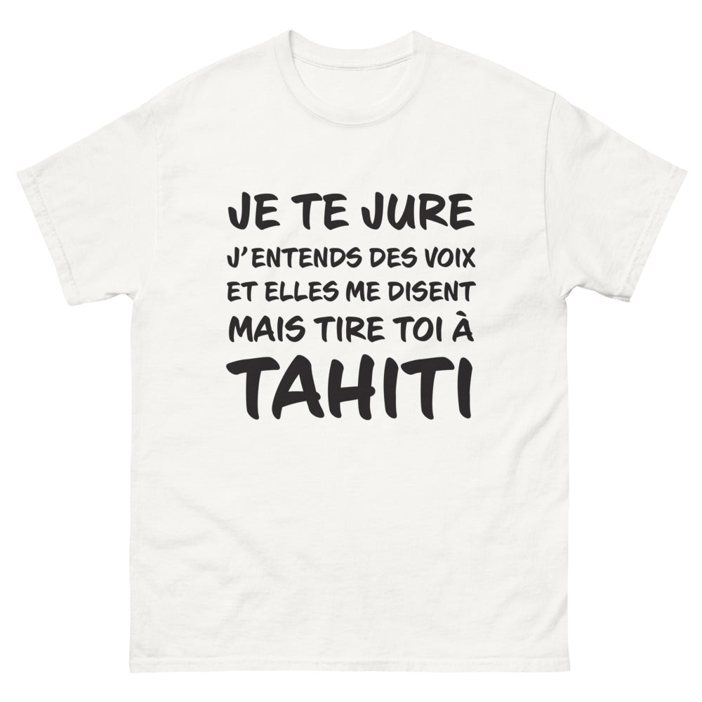 T-shirt Polynésie blanc - Entends des voix à Tahiti