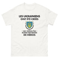 Thumbnail for T-shirt Ukraine blanc - Les Ukrainiens ont besoin de héros