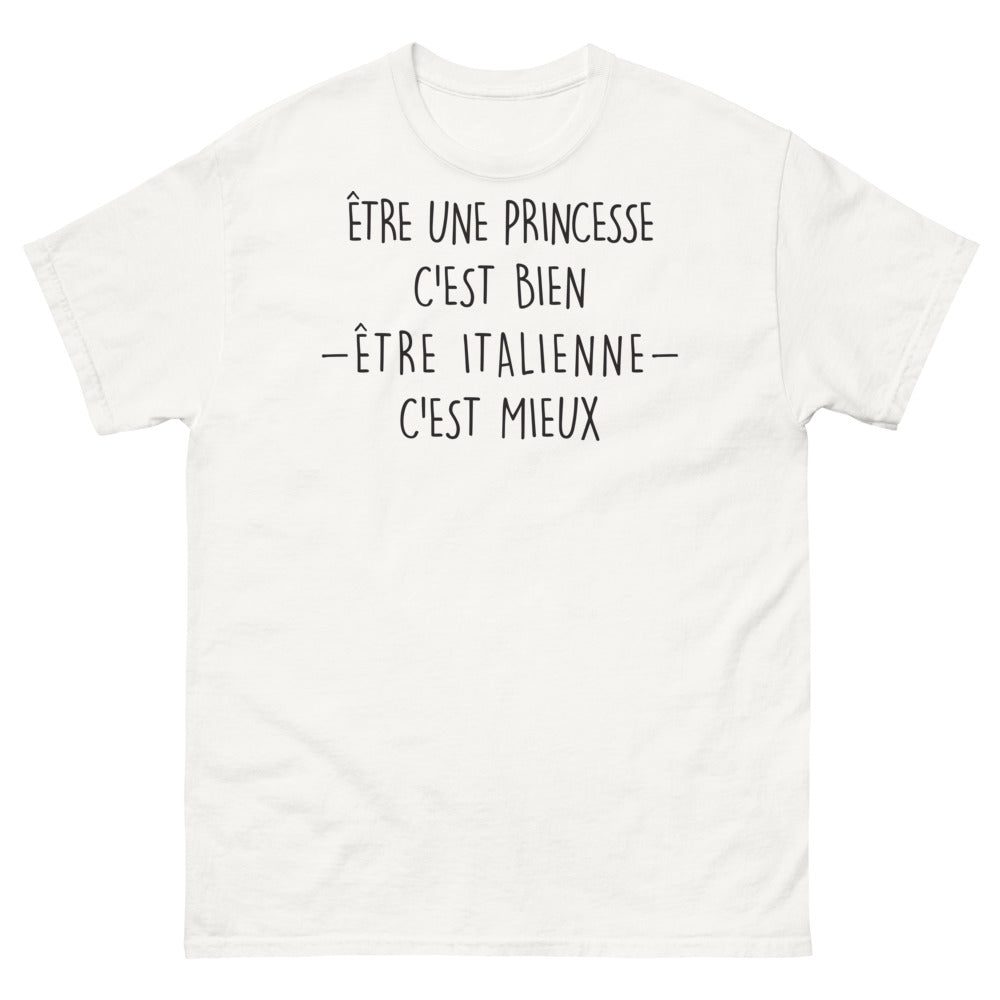 T-shirt Italie blanc - Être une princesse, c'est mieux
