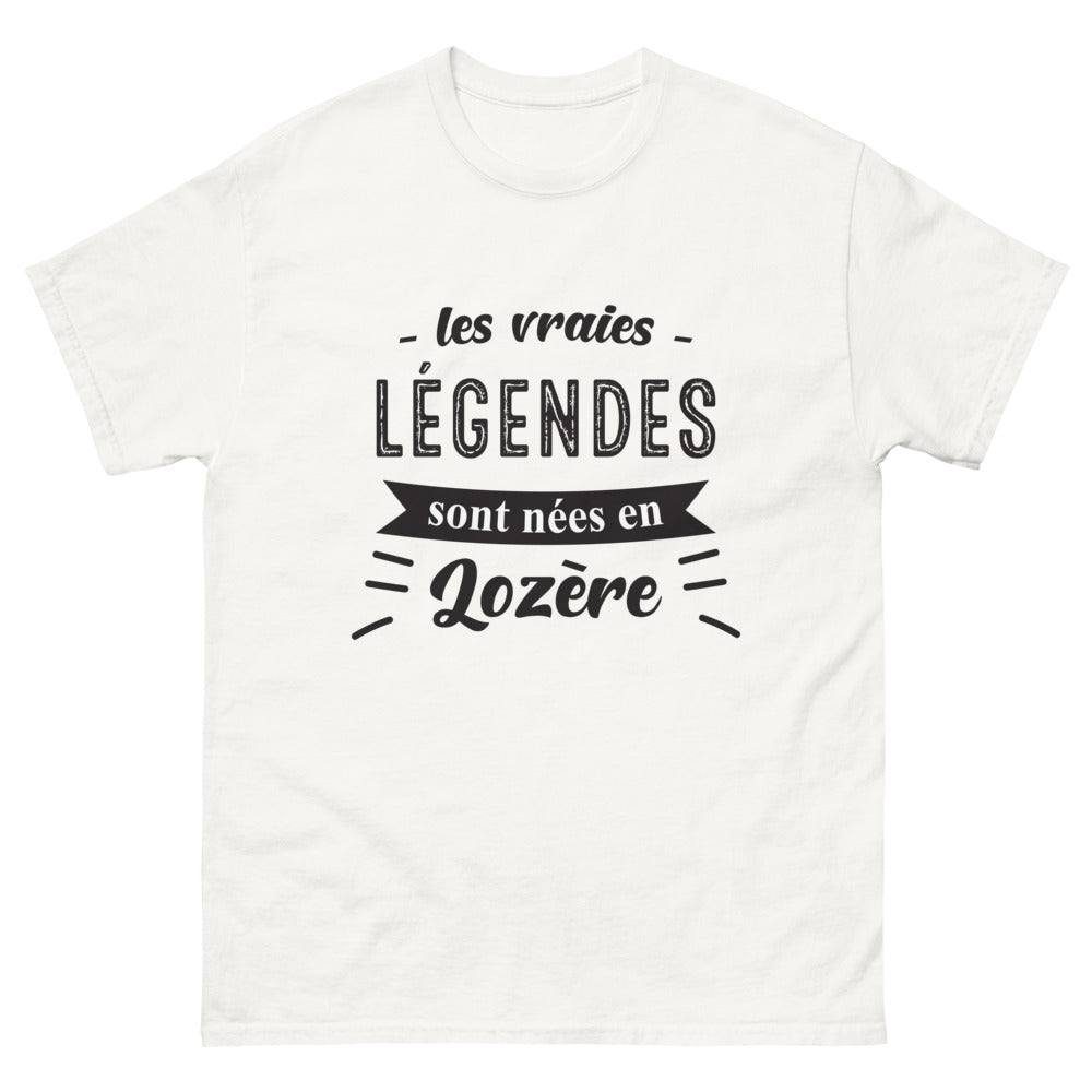 T-shirt Lozère blanc - Les vraies légendes sont nées en Lozère