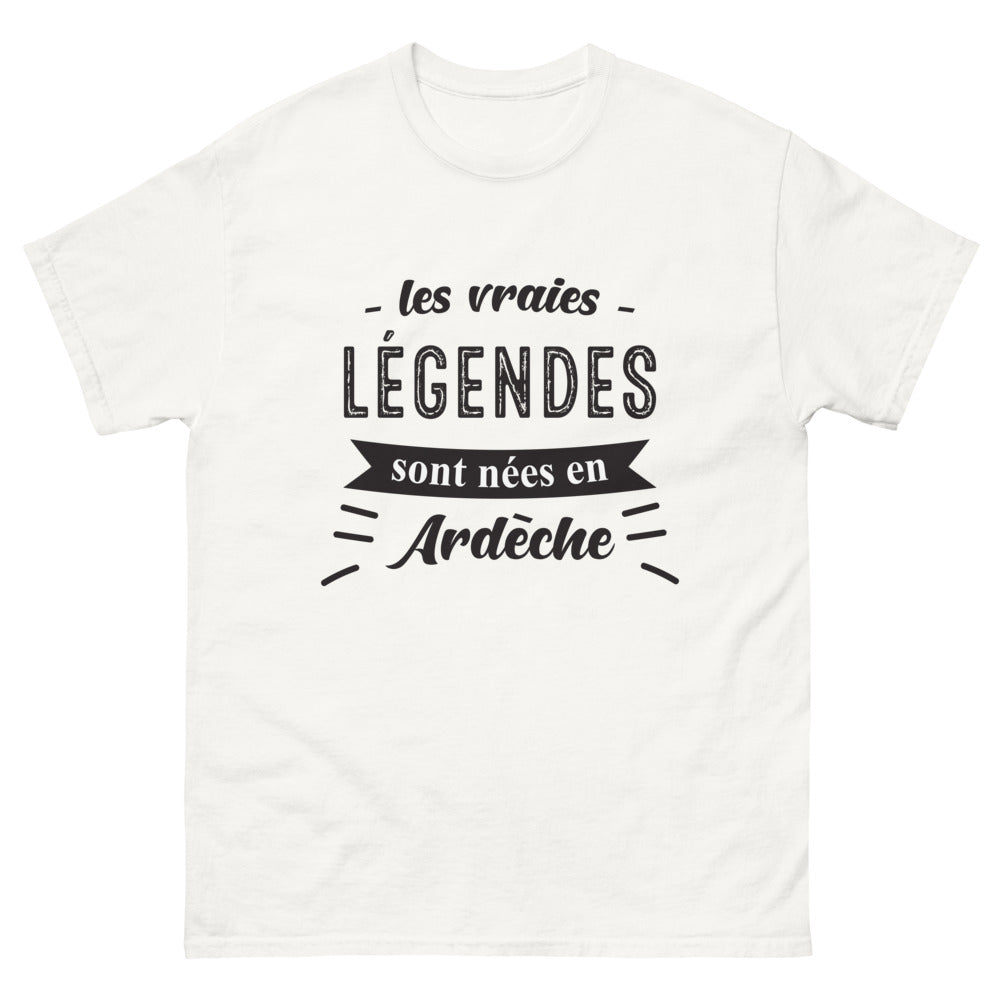 T-shirt Ardèche blanc - Les vraies légendes sont nées en Ardèche