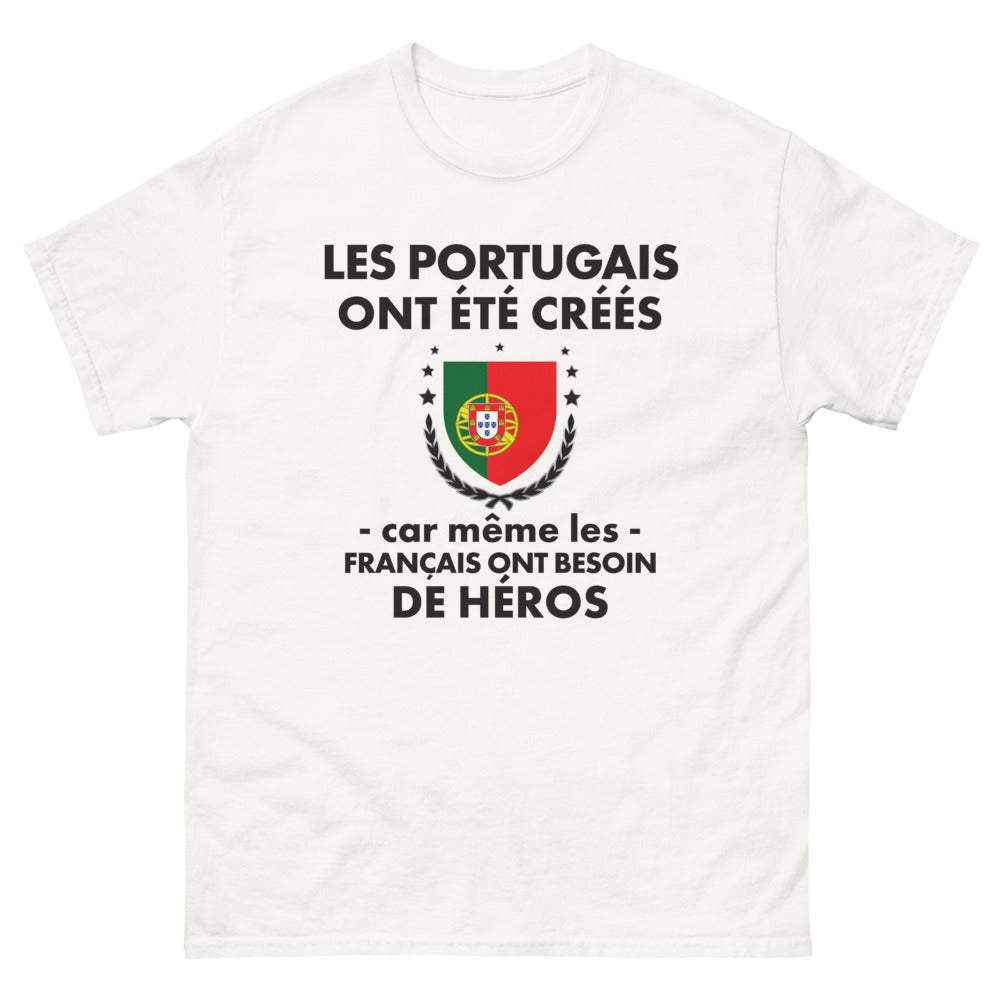 T-shirt Portugal blanc - Les Portugais, des héros en France