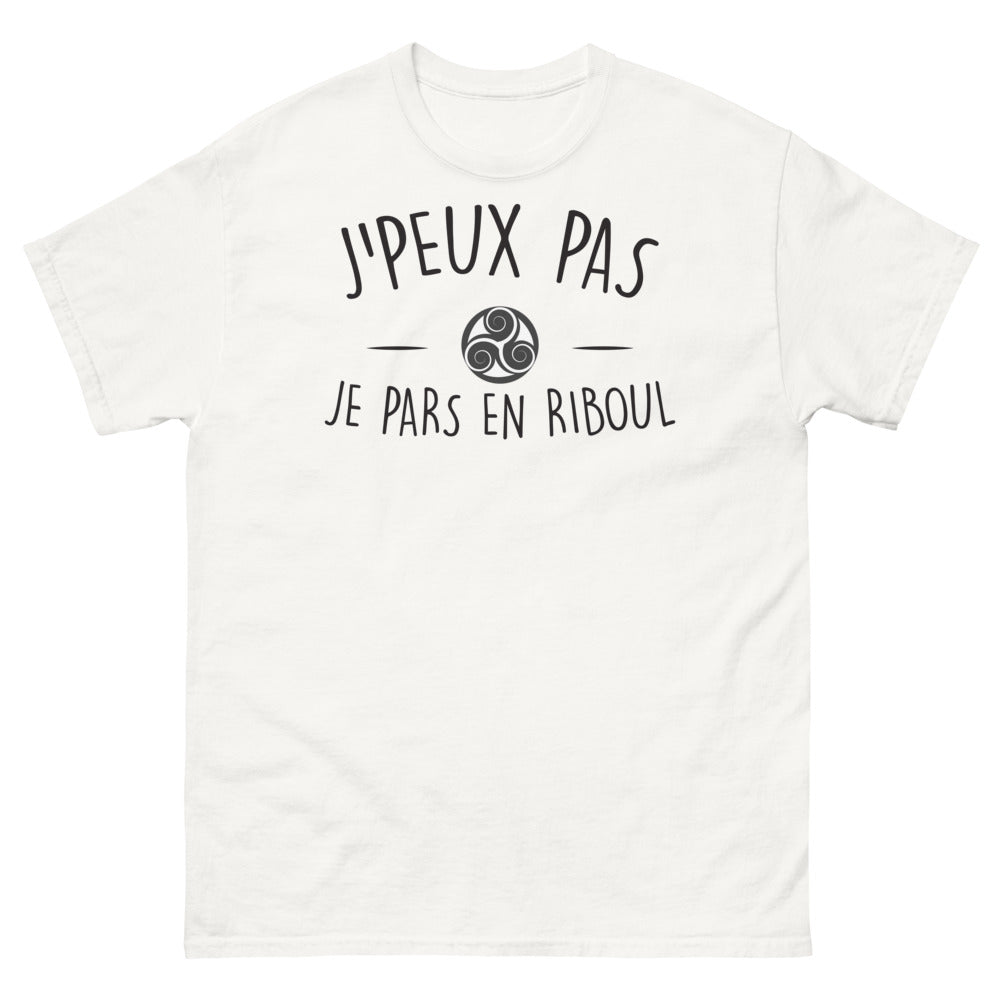 T-shirt Bretagne blanc - Je peux pas, je pars en riboul