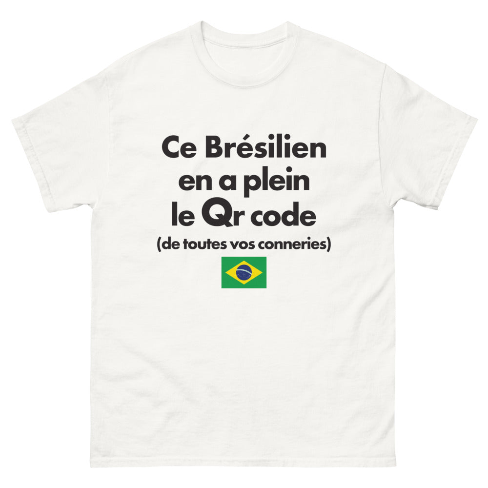 T-shirt Brésilien blanc - Ce Brésilien en a plein le QR code
