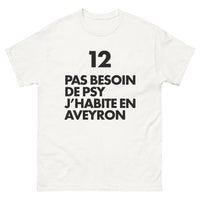 Thumbnail for T-shirt Aveyron blanc - Pas besoin de psy, j'habite en Aveyron