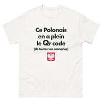 Thumbnail for T-shirt Pologne blanc - Ce Polonais a plein le QR code de vos conneries