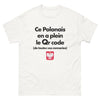 T-shirt Pologne blanc - Ce Polonais a plein le QR code de vos conneries