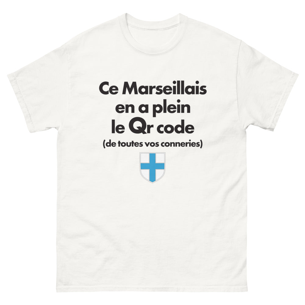 T-shirt Marseille blanc - Ce Marseillais en a plein le QR Code