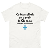 Thumbnail for T-shirt Marseille blanc - Ce Marseillais en a plein le QR Code