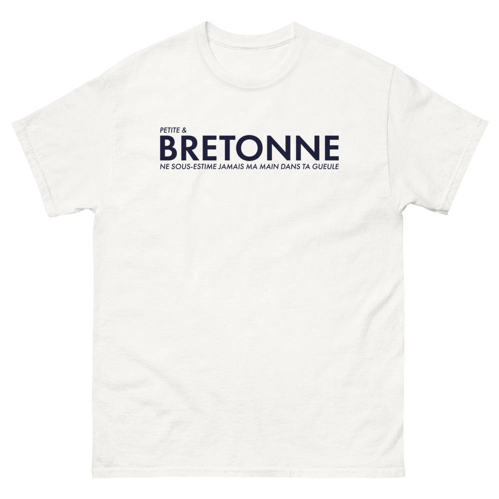 T-shirt Bretagne blanc - Ne sous-estime jamais ma main !