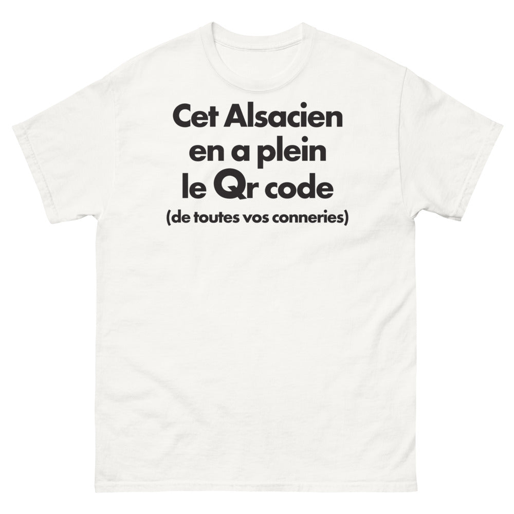 T-shirt Alsacien blanc - Cet Alsacien en a plein le QR Code