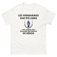 Thumbnail for T-shirt Gendarme blanc - Héros des policiers avec humour