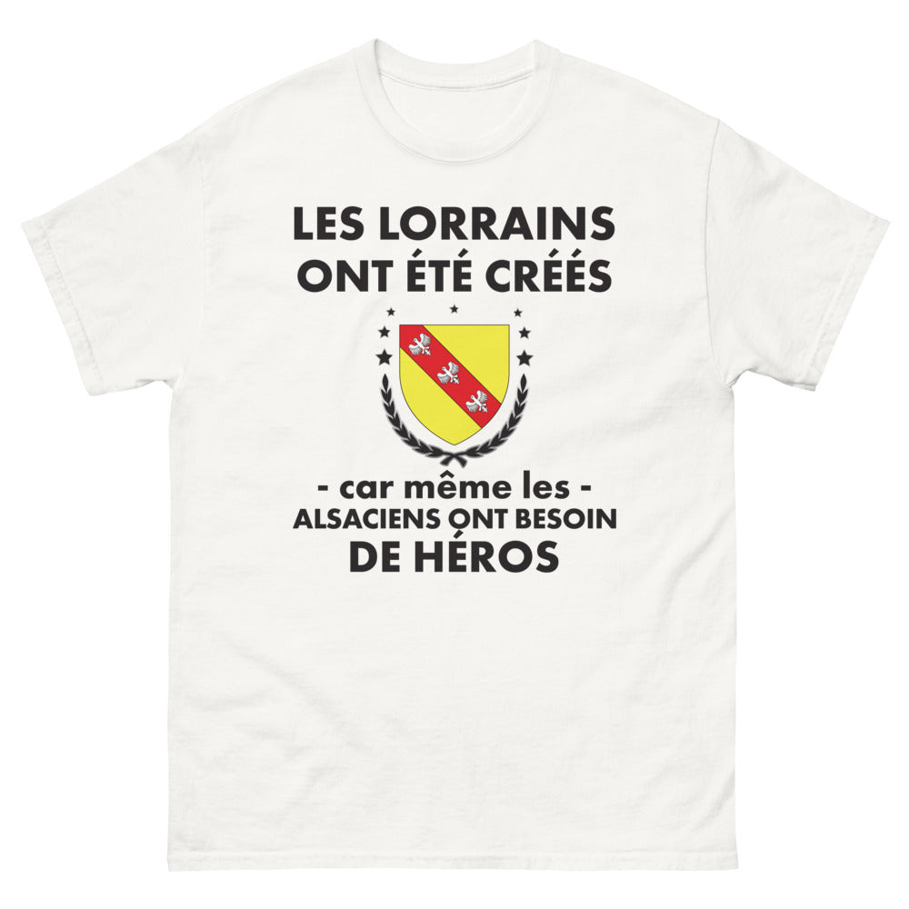 T-shirt Lorraine blanc - Même les Alsaciens ont besoin de héros