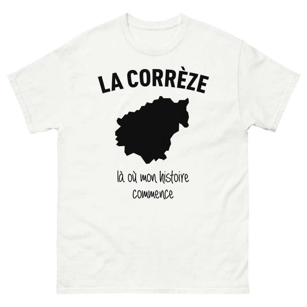T-shirt Corrèze blanc - Là où mon histoire commence