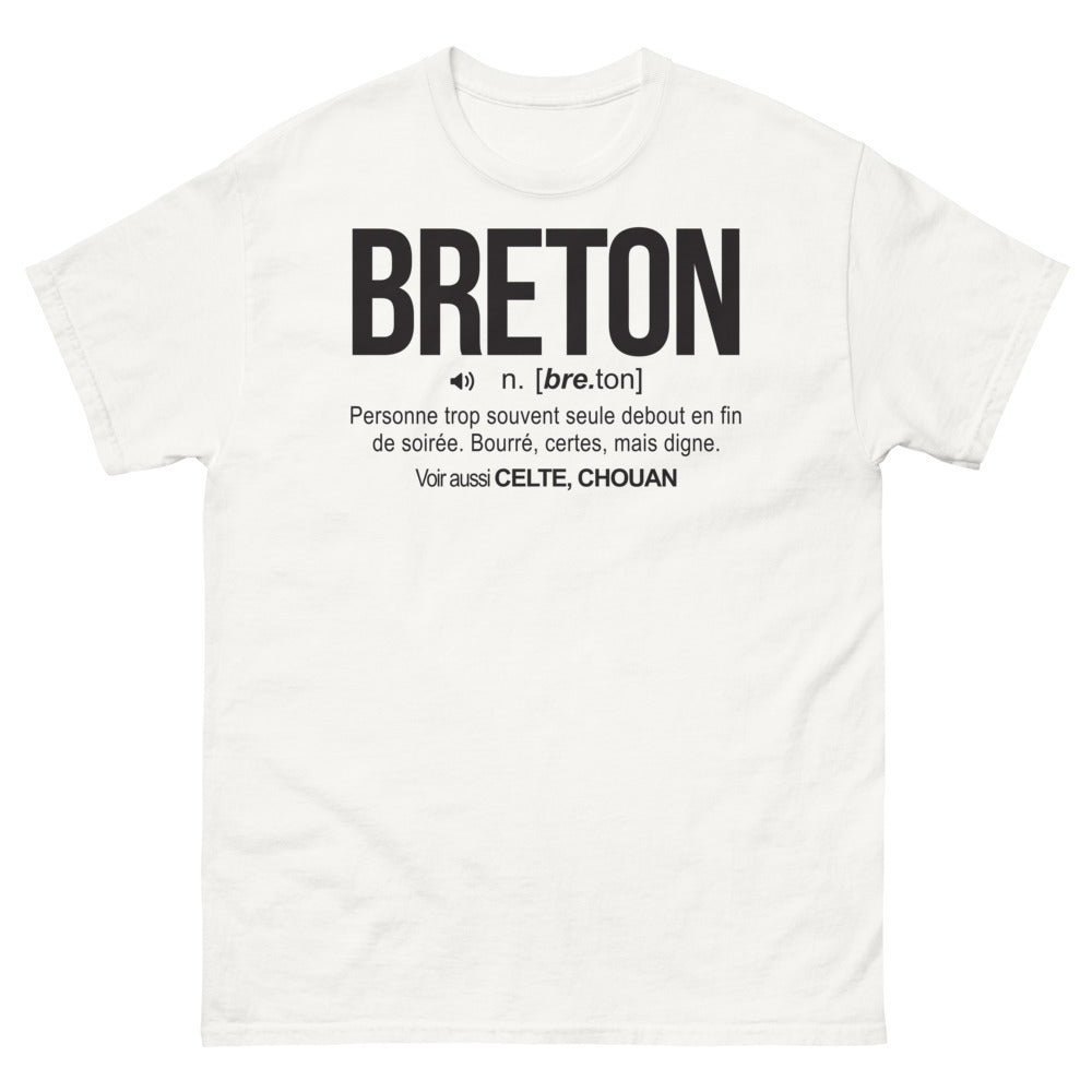 T-shirt Breton blanc - Celte Chouan Debout en Soirée