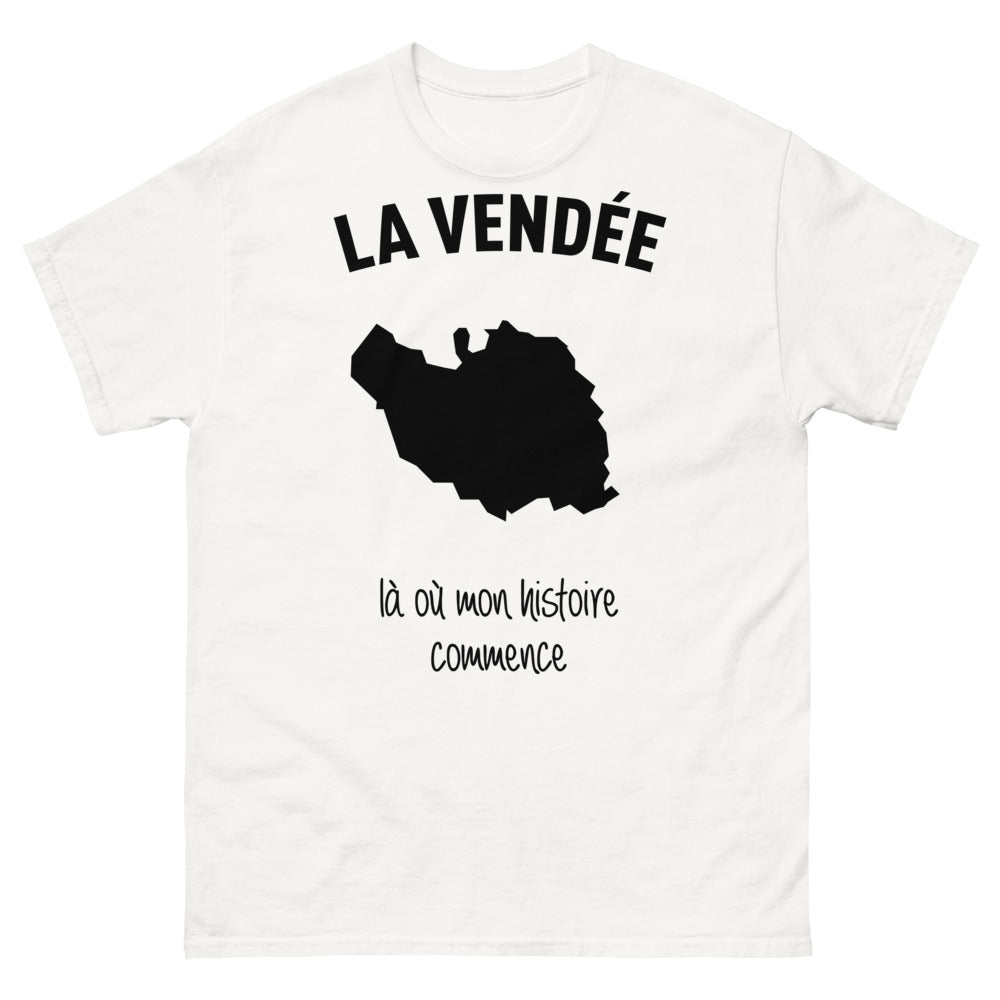 T-shirt Vendée blanc - Là où mon histoire commence