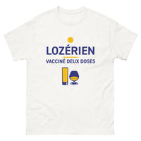 Thumbnail for T-shirt Lozérien blanc - Vacciné Deux Doses humoristique