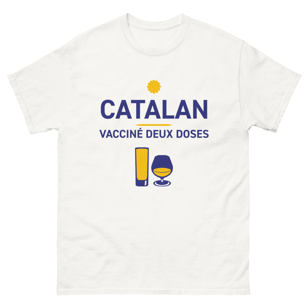 T-shirt Catalan blanc - Deux doses d'humour et de fierté