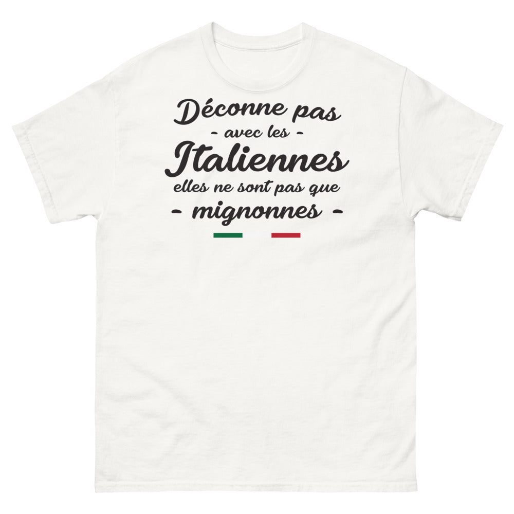 T-shirt Italie blanc - Déconne pas avec les Italiennes