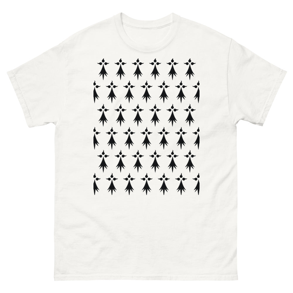 T-shirt Bretagne blanc - Motif hermines emblématique