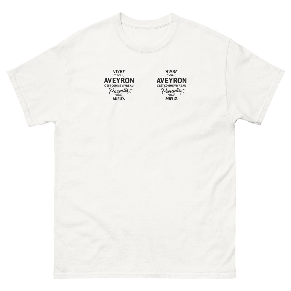 T-shirt Aveyron blanc - Vivre au paradis, mais en mieux