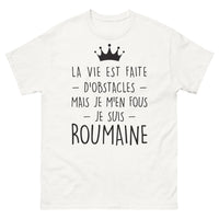Thumbnail for T-shirt Roumain blanc - La vie est pleine d'obstacles