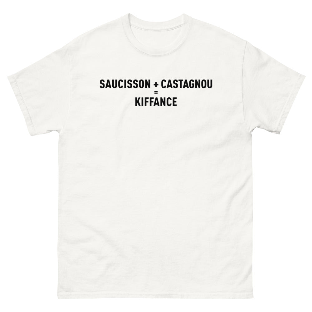 T-shirt Montagne blanc - Kiffance Saucisson-Castagnou