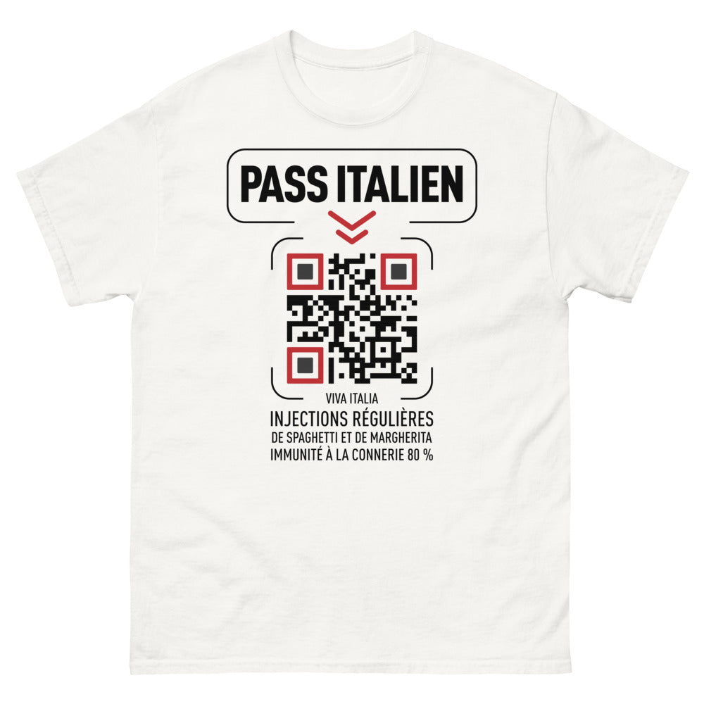T-shirt Italie blanc - Spaghetti et humour à volonté