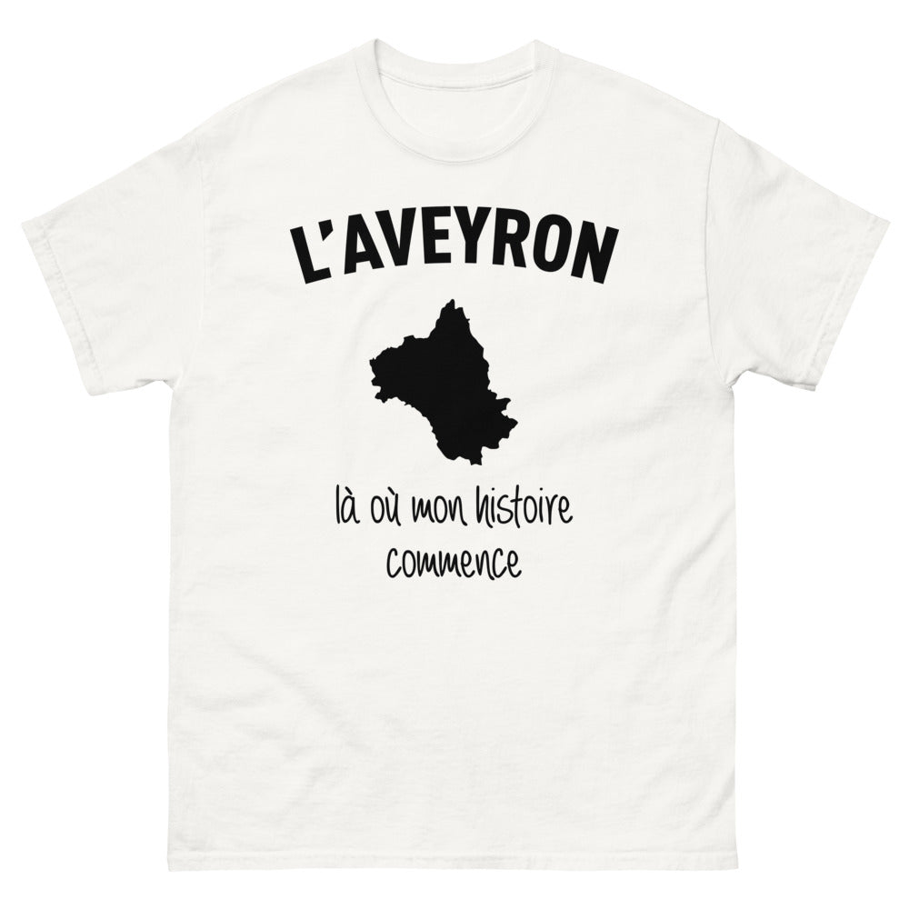 T-shirt Aveyron blanc - Là où mon histoire commence