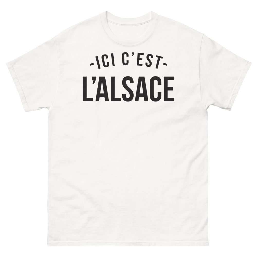 T-shirt Alsace blanc - Ici c'est l'Alsace, amour et humour local