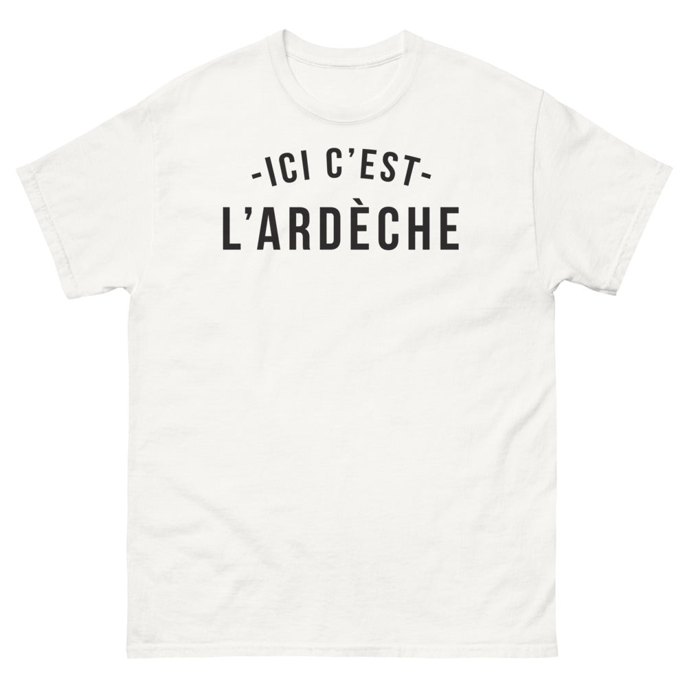 T-shirt Ardèche blanc - Ici c'est l'Ardèche