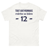 Thumbnail for T-shirt Aveyron blanc - Tout Aveyronnais mérite sa bière
