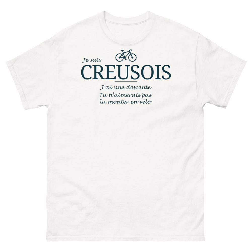 T-shirt Creuse blanc - Je suis Creusois, humour sur descente