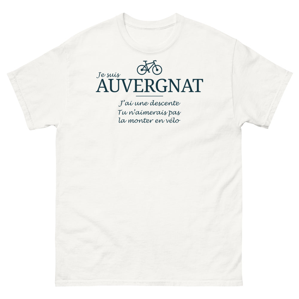 T-shirt Auvergne blanc - Je suis Auvergnat, j'ai une descente