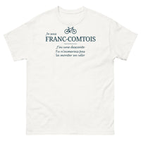 Thumbnail for T-shirt Franc-Comtois blanc - Je suis Franc-Comtois, j'ai une descente que tu n'aimerais pas monter en vélo