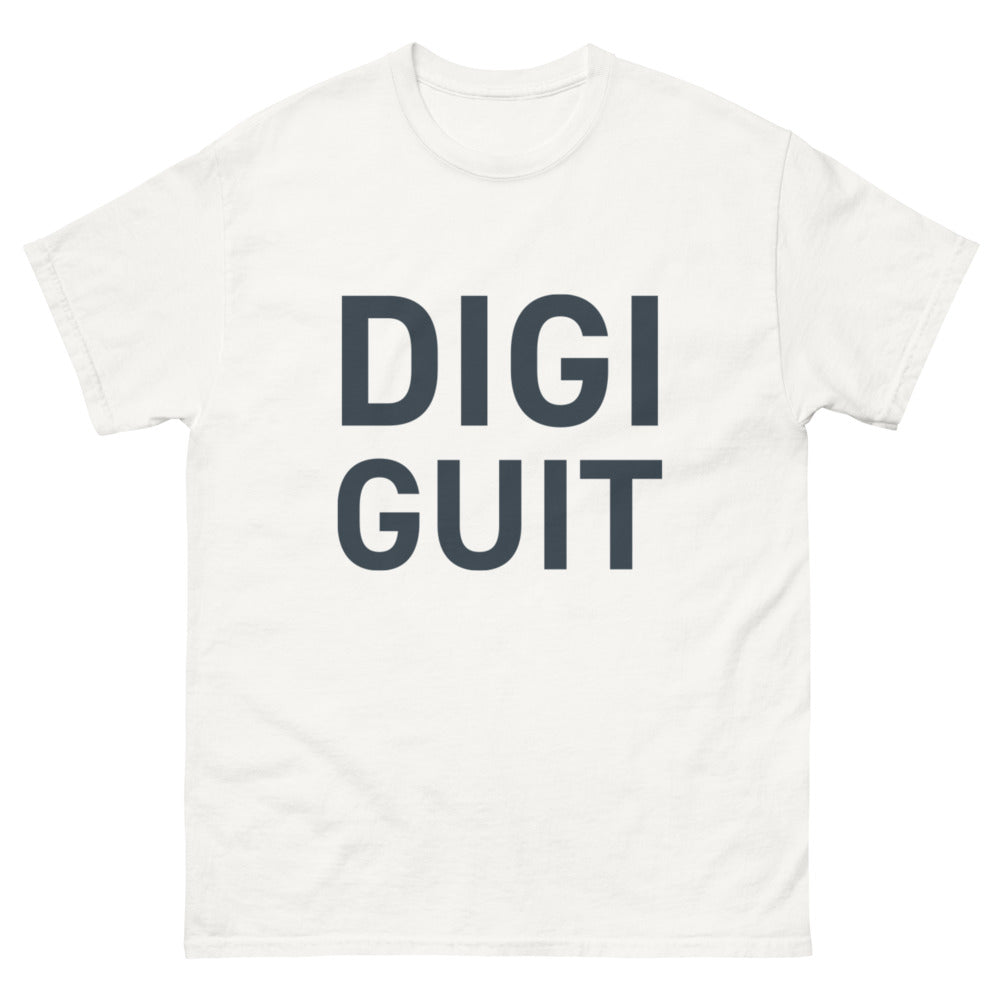 T-shirt Digi Guit blanc - design musical et technologique