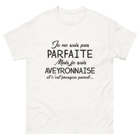 Thumbnail for T-shirt Aveyron blanc - Je ne suis pas parfaite mais presque !