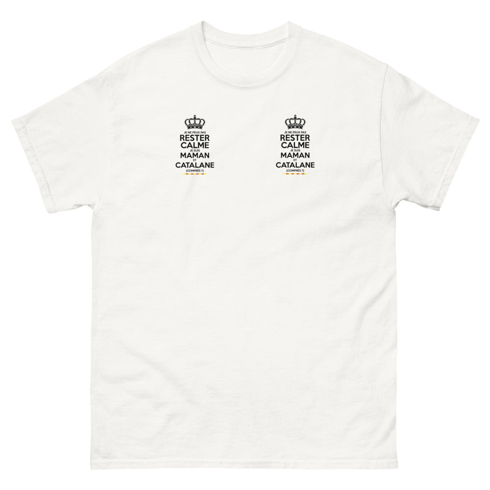 T-shirt Catalan blanc - Je ne peux pas rester calme