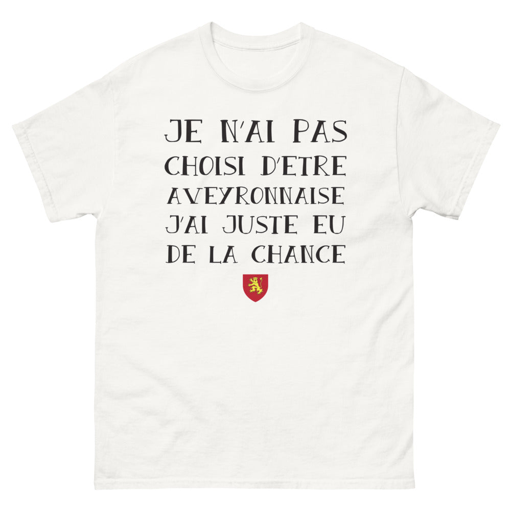 T-shirt Aveyron blanc - Je n'ai pas choisi d'être aveyronnaise