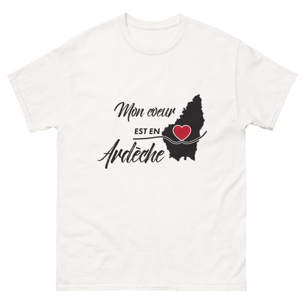 T-shirt Ardèche blanc - Mon cœur est en Ardèche