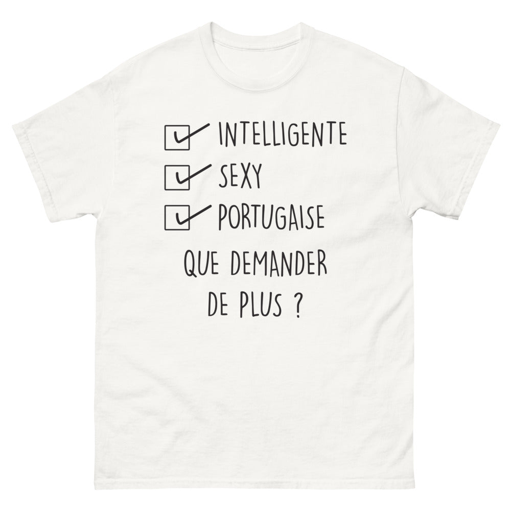 T-shirt Portugal blanc - Intelligente, Sexy et Portugaise